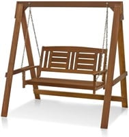 Porch Swing with Stand in Teak Oil