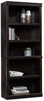 72in. H 5-Shelf Bookcase, Peppered Black