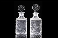 PAIR OF WHITEFRIARS SQUARED GLASS DECANTERS