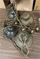 Box Lot Lights and Brass items. Ships