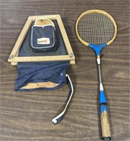 Badminton Racket and Holder. No Shipping