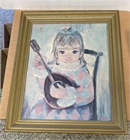 20" x 24”. Little Girl Print playing mandolin