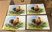 18"x13” Four Rooster Place Mats. Ships