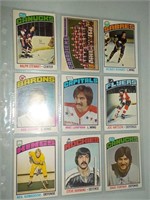 Lot of 9 - 1976-77 O-Pee-Chee Hockey cards
