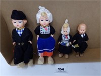 Dutch Family Dolls, Wood Shoes Movable Parts