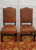 Pair of leather formal chairs