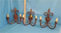 Wrought iron wall sconces 19"×17"