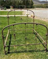 Vintage iron bed with rails