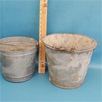 2-Galvanized buckets, Make great flowerpots