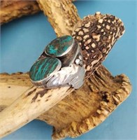 Smokey ridge turquoise ring, size 11