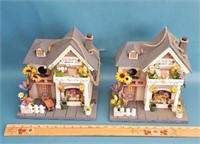 2 decorative bird houses