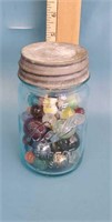 Vintage Ball canning jar with marbles
