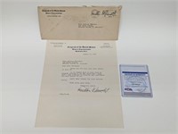 HOR Franklin D. Roosevelt Jr. Signed Letter W/ PSA