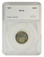 Gem Uncirculated 1870 Shield Nickel