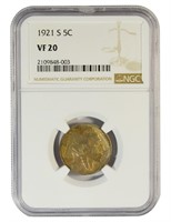 Scarce 1921-S Buffalo Nickel