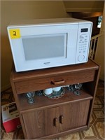 Microwave Cart w/ contents