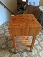 Butcher Block style rolling cart