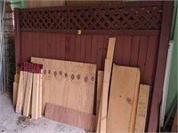 2) 8' Sections fence and misc wood/ saw horses