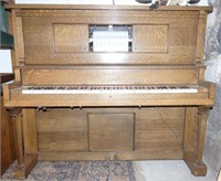 Antique American oak player piano