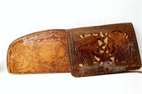 Vintage Tooled leather purses with Indian heads