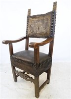 18th/19th c. Spanish Colonial  leather arm chair