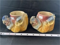 2 Shawnee Jo Jo Clown Planters