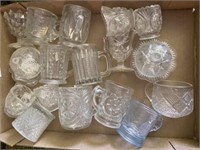 Pressed Glass Mugs, Covered Dishes