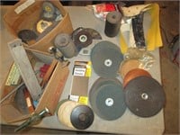 sanding disks, wire wheels, grinder wheels