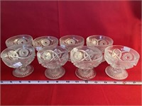 8 Pressed Glass Sherbet Dishes