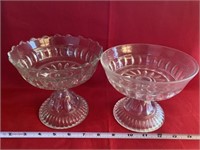 2 Pressed Glass Key Candy Dishes