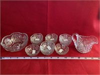Pressed Clear Glass Miniature Berry Set With