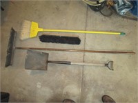 brooms and shovel