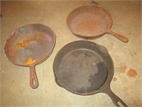 10" & 8" cast iron pans