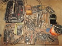 drill bits in black toolbox