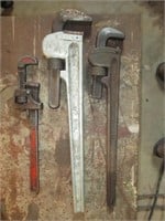 three pipe wrenches