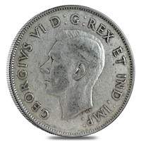 1937-1947 Canada Silver 50 Cents George VI Avg Cir