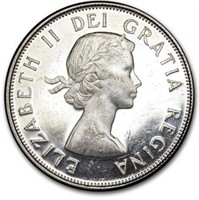 53-58 Canada Silver 50 Cents Elizabeth II Avg Circ