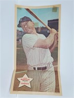 RARE 1968 Topps Mickey Mantle Large Pin Up # 18