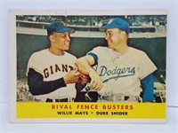 1958 Topps Willie Mays & Duke Snider #436