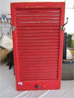 COUNTRY SHUTTER WALL DECOR W RED PAINT 16X29