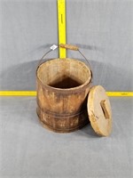 Wooden Bucket and Lid
