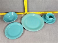 Blue Set of dishware