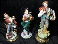 3 porcelain figurines 8”, 9”, 11”