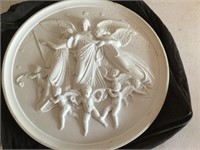 Decorative plaster hanging piece with angels