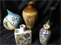 5 vases ranging from 6” to 11” tall