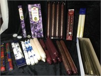 Large lot of taper candles