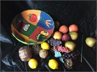 Large bowl with fruit and vegetable markings and