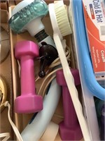 Hand weights and electric massager