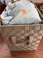 Fabric woven basket and blanket