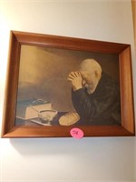 WOODEN FRAMED RELIGIOUS PICTURE